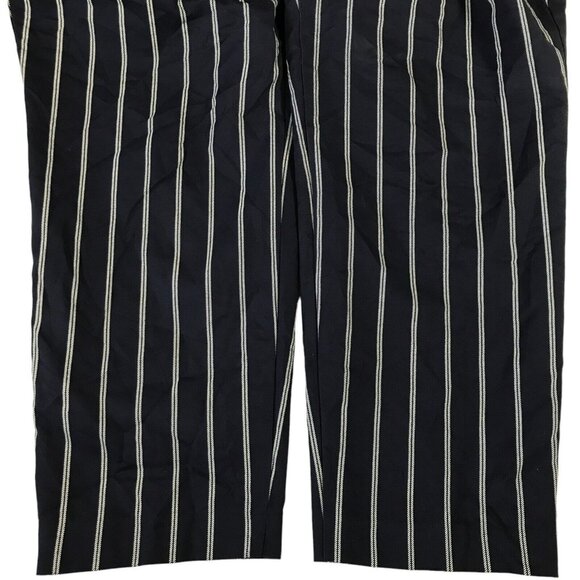 Old Navy HARPER Ladies 14R Pants Mid Rise Cropped Pants Pinstriped Blue White - Picture 6 of 10